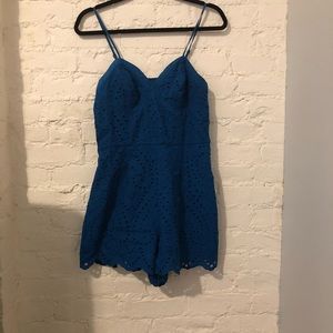 Blue Lace Short Romper